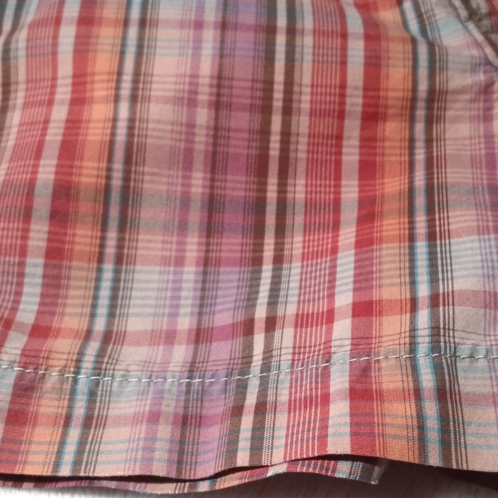 **Relisted** Old Navy Women's Low Rise Orange Plaid Cotton Shorts Size 2 - Picture 5 of 8